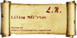 Liling Márton névjegykártya